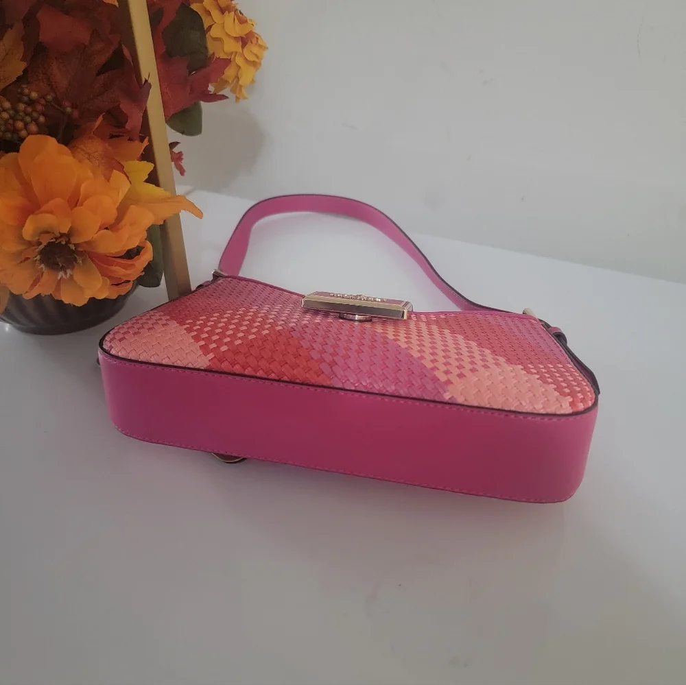 Kate Spade Vibrant Pink and Red Woven Shoulder Bag - Picture 5 of 9